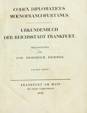 Cover of: Urkundenbuch der Reichsstadt Frankfurt