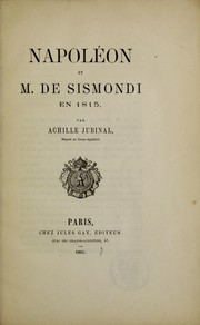 Cover of: Napoléon et M. de Sismondi en 1815