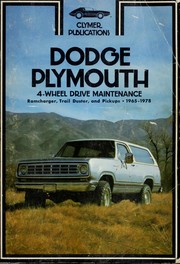 Cover of: Dodge, Plymouth 4-wheel drive, 1965-1982, includes diesel: tune-up, maintenance