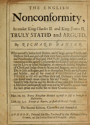 Cover of: The English nonconformity, as under King Charles II, and King James II: truly stated and argued