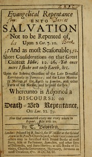 Cover of: Evangelical repentance unto salvation not to be repented of ...