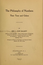 Cover of: The Philosophy of numbers by Balliett, L. Dow Mrs