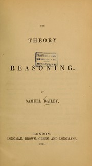 Cover of: The theory of reasoning