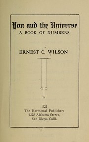 Cover of: You and the universe | Ernest Charles Wilson