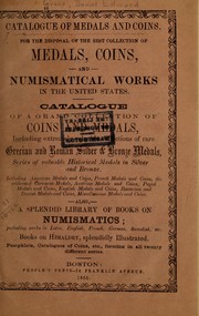 Cover of: Catalogue of medals and coins ...