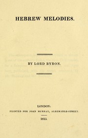 Cover of: Hebrew melodies by by Lord Byron.