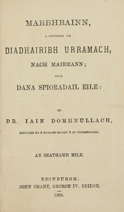 Marbhrainn, a rinneadh air diadhairibh urramach, nach maireann by John Macdonald