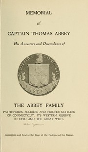 Cover of: Memorial of Captain Thomas Abbey by Alden Freeman