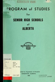 Cover of: Program of studies for senior high schools of Alberta