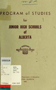 Cover of: Program of studies for junior high schools of Alberta