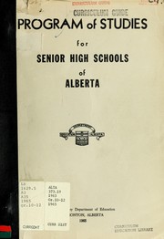 Cover of: Program of studies for senior high schools of Alberta