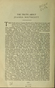 Cover of: The truth about Joanna Southcott (prophetess): together with a challenge to the bishops to support her writings if they be true, to "banish" them if they be false