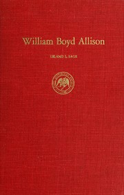 Cover of: William Boyd Allison by Leland L. Sage, Leland L. Sage