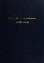 Cover of: Addresses at the dedication of the Henry Horner Memorial Monument, October 27, 1948 by Carl Sandburg