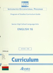 Cover of: English 16: program of studies/curriculum guide, grade 10