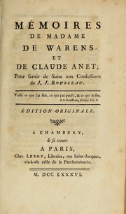 Mémoires de Madame de Warens et de Claude Anet by Warens Madame de