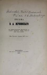 Cover of: Pisʹma V. A. Zhukovskago