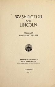 Cover of: Washington and Lincoln: Colorado anniversary number