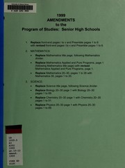 Cover of: Program of studies: senior high schools
