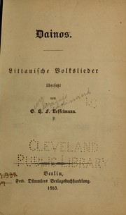 Dainos by Georg Heinrich Ferdinand Nesselmann