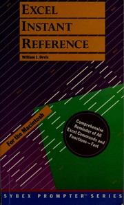 Excel instant reference by William J. Orvis