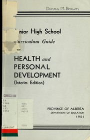 Cover of: Junior high school curriculum guide for health and personal development