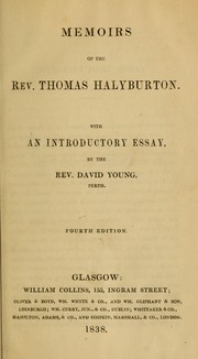 Cover of: Memoirs of the Rev. Thomas Halyburton