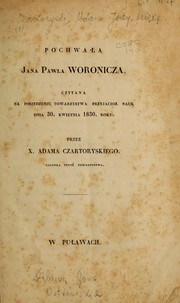 Cover of: Pochwała Jana Pawła Woronicza by Adam Jerzy Czartoryski