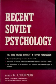Cover of: Recent Soviet psychology.