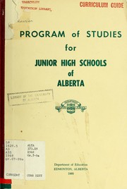 Cover of: Program of studies for junior high schools of Alberta