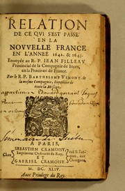 Cover of: Relation de ce qui s'est passé en la Nouvelle France en l'année 1642. & 1643.