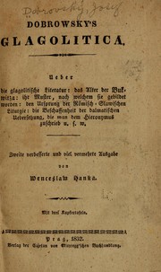 Cover of: Dobrowsky's Glagolitica ... by Josef Dobrovský