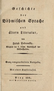 Cover of: Geschichte der böhmischen sprache und ältern literatur