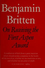 Cover of: On receiving the first Aspen Award.