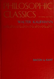 Cover of: Philosophic classics | Walter Arnold Kaufmann