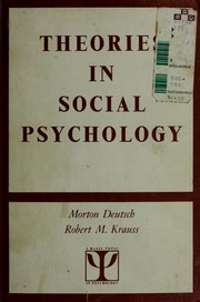 Cover of: Theories in social psychology