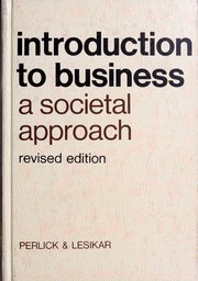 Cover of: Introduction to business: a societal approach