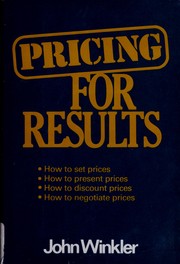 Cover of: Pricing for results