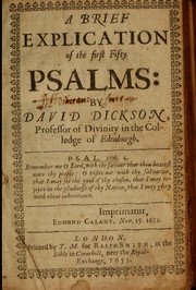 Cover of: A brief explication of the first fifty Psalms.