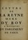 Cover of: Lettre de la Reyne mere dv Roy a messieurs dv Parlement de Paris