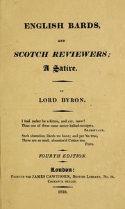 Cover of: English bards, and Scotch reviewers by Lord Byron