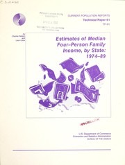 Cover of: Estimates of median four-person family income, by state, 1974-89 (Current population reports)