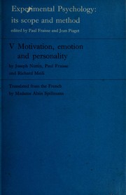 Cover of: Experimental psychology; its scope and method by Paul Fraisse