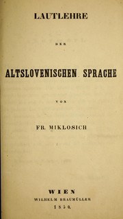 Cover of: Formenlehre des altslovenischen sprache