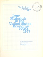 Cover of: Raw materials in the United States economy, 1900-1977