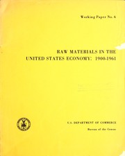 Cover of: Raw materials in the United States economy: 1900-1961 by Vivian Eberle Spencer