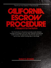 Cover of: California escrow procedure: a blueprint for the nation