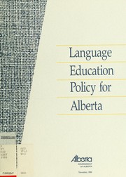 Cover of: Language education policy for Alberta