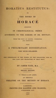 Cover of: Horatius restitutus