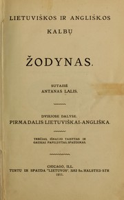 Cover of: Lietuviškos ir angliškos kalbų žodynas. by Antanas Lalis